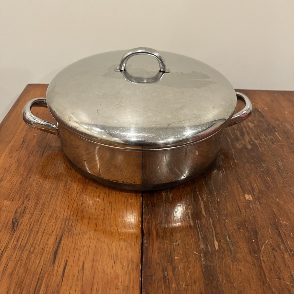 Vintage Revere Ware 3-1/4QT -84 Stock Pot Copper Clad Bottom Clinton, IL Rare Sz